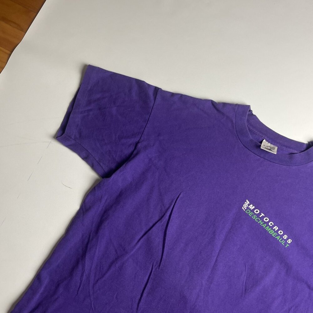 VTG 1994 Motocross Racing Purple Shirt Mens XL Canada Made (Read) - Picture 4 of 14